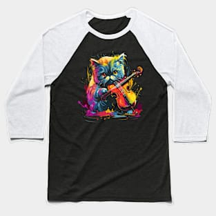 Exotic Shorthair Playing Violin Baseball T-Shirt